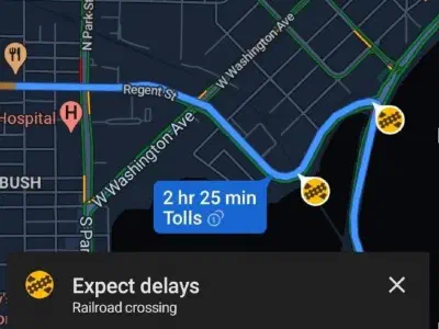 Сервис Google Maps начал показывать пересечение с жд переездами
